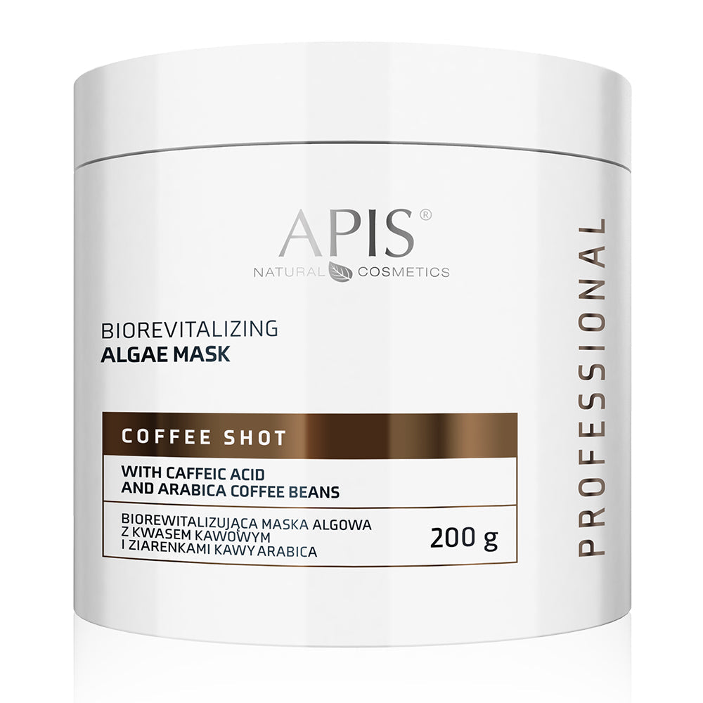 Apis COFFEE SHOT Biorevitalising Algae Mask | Caffeic Acid & Arabica Coffee | 200g