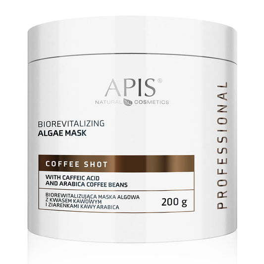 Apis COFFEE SHOT Biorevitalising Algae Mask | Caffeic Acid & Arabica Coffee | 200g