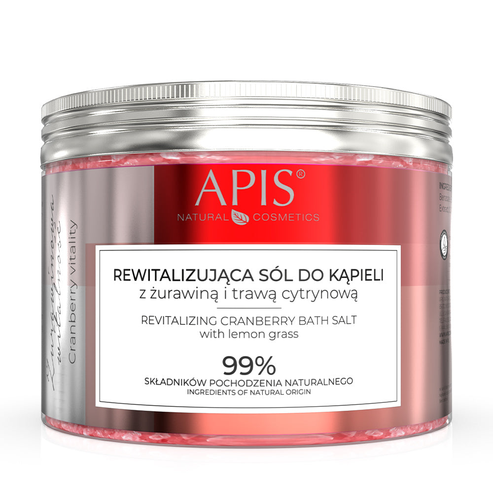 Apis CRANBERRY VITALITY Revitalising Bath Salt | Cranberry & Lemongrass | 650g