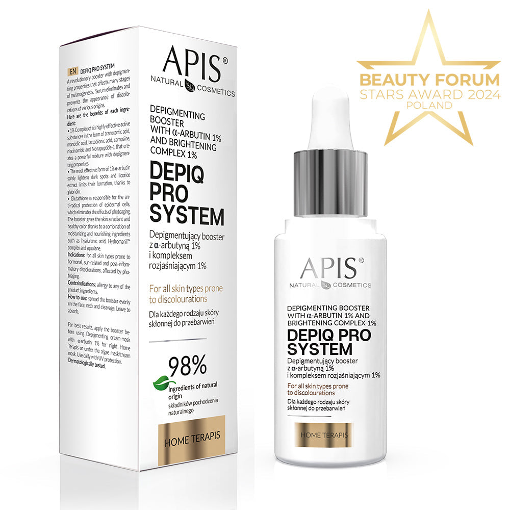 Apis Depiq Pro System Depigmenting Booster | 1% Arbutin & 1% Brightening Complex | 30ml