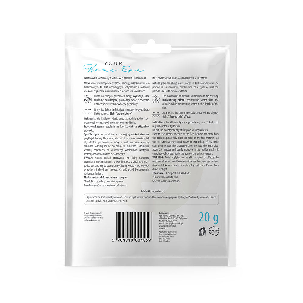 Apis Intensely Moisturising 4D Hyaluronic Sheet Mask | 20g