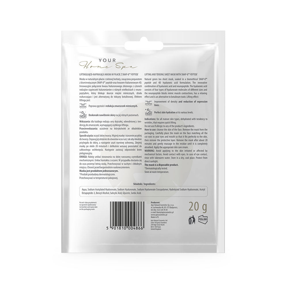 Apis Lifting & Tensing Sheet Mask | SNAP-8 Peptide | 20g