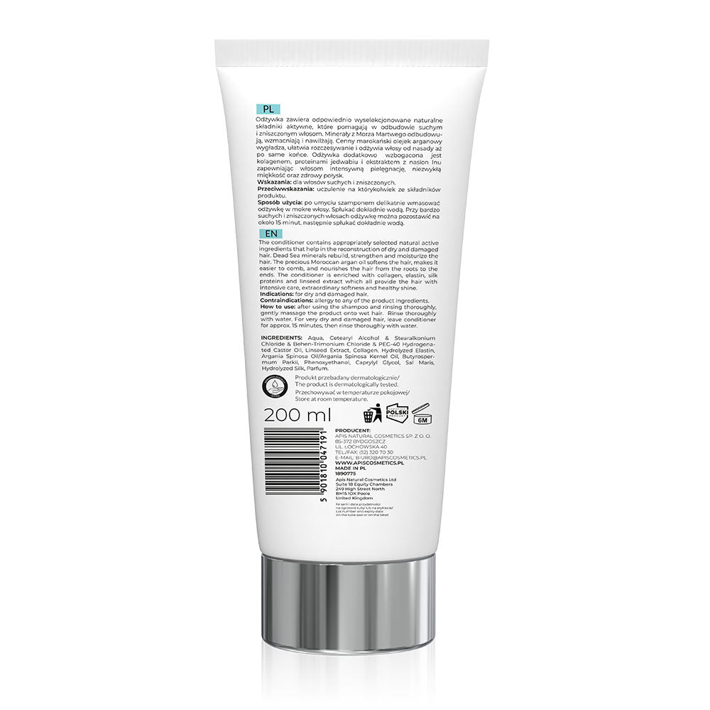 Apis Optima Moisturising Hair Conditioner with Dead Sea Minerals & Argan Oil | 200ml