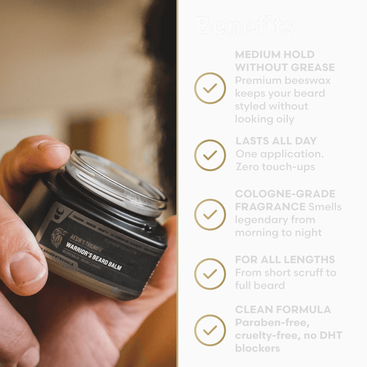 Warrior's Beard Balm benefits graphic