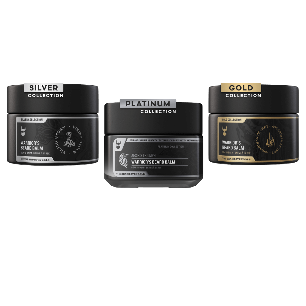 Warrior's Beard Balm scent range group shot
