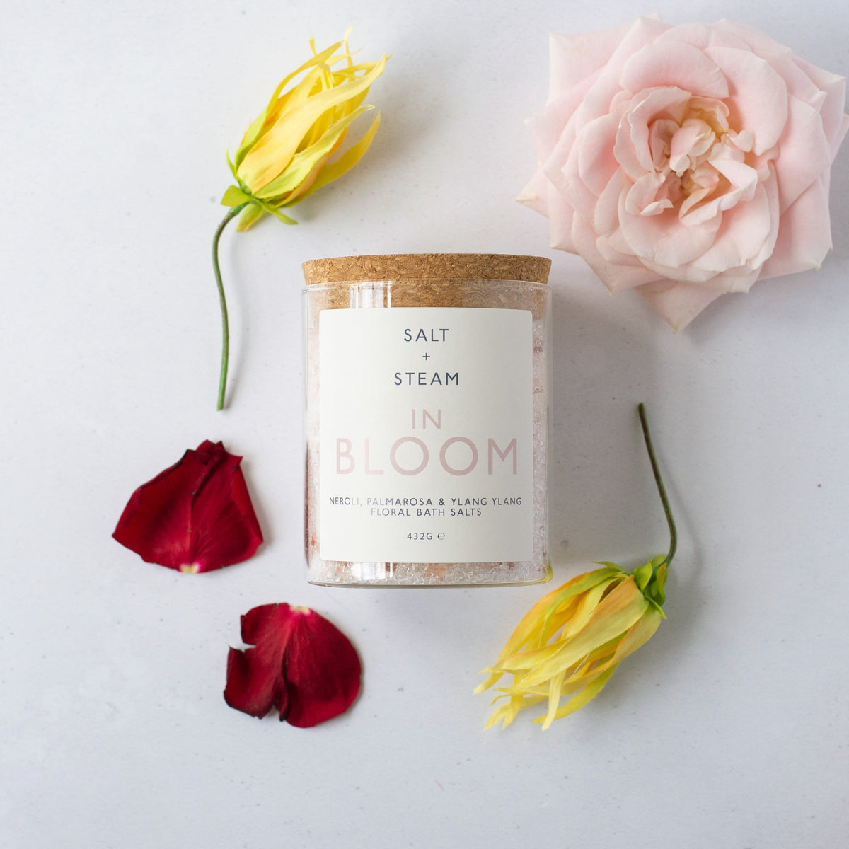 Salt + Steam In Bloom bath salts jar, 432g
