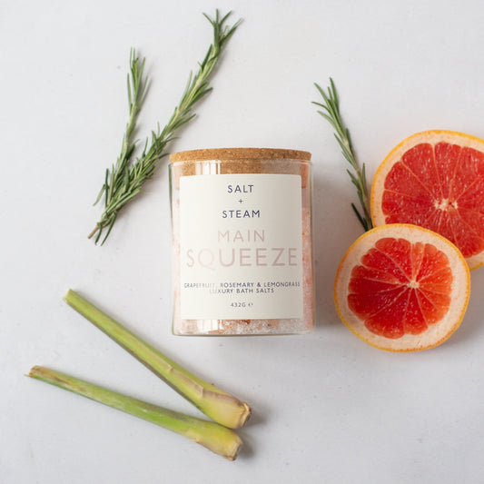 Salt + Steam Main Squeeze bath salts jar, 432g