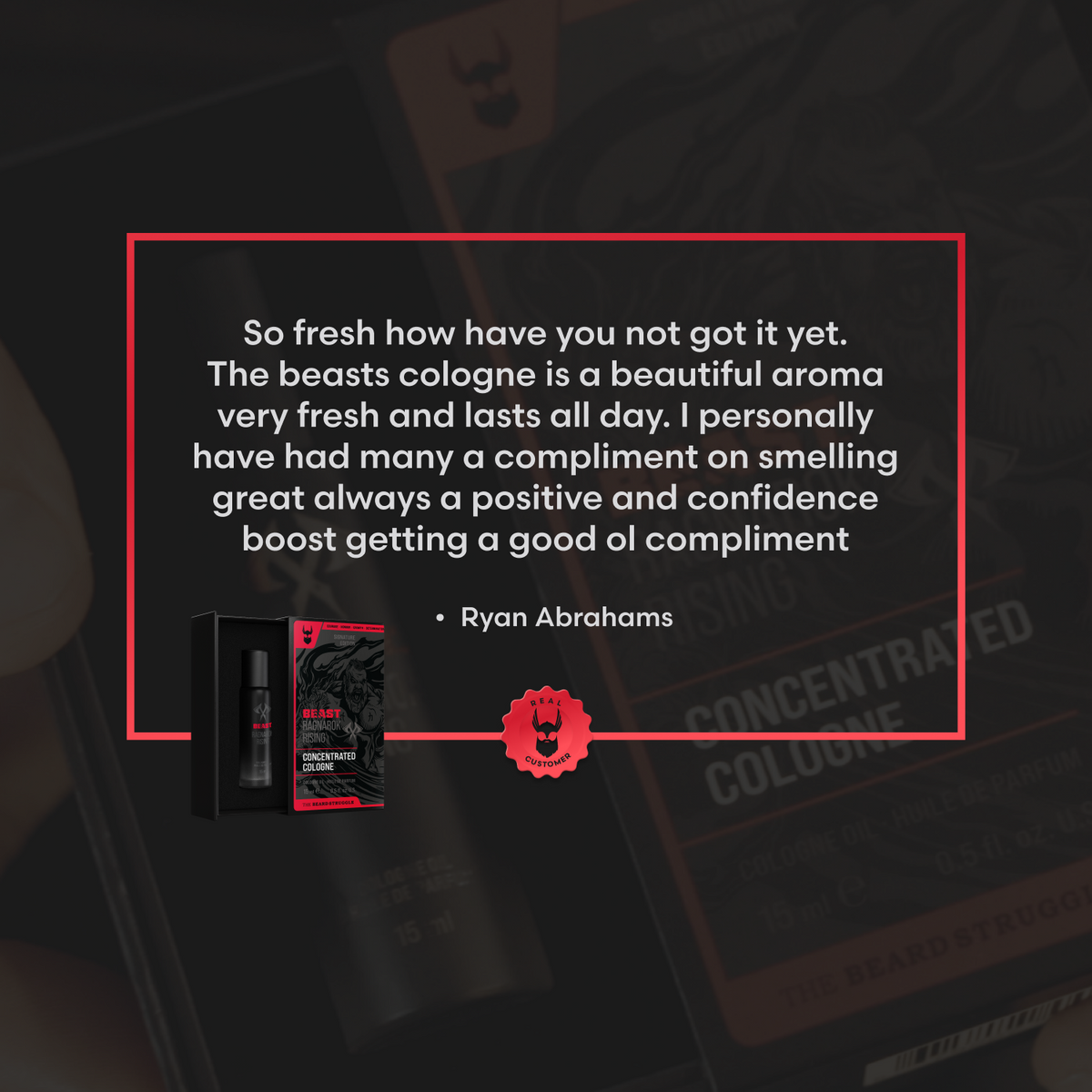 Beast Cologne customer testimonial