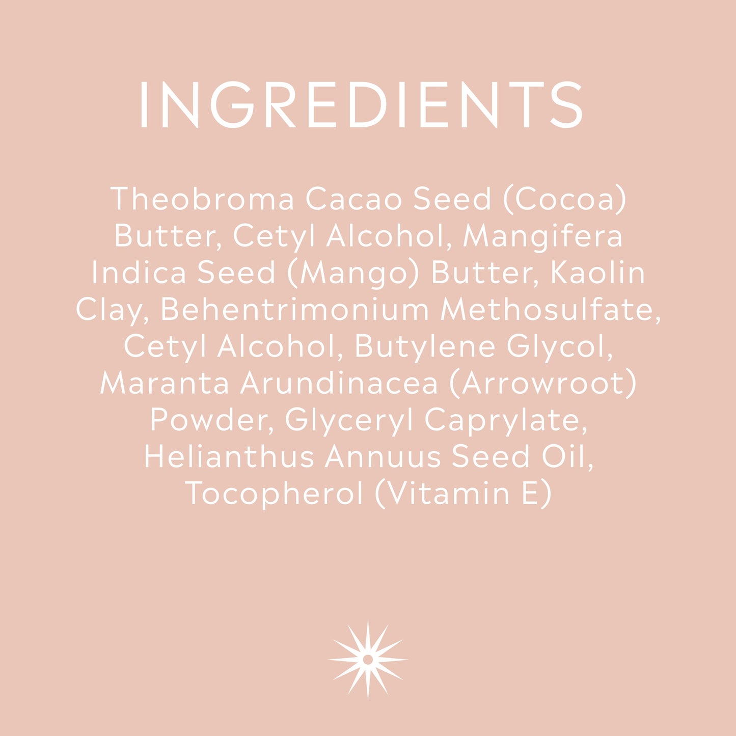 Full ingredients list for Salt + Steam Totally Salty body butter