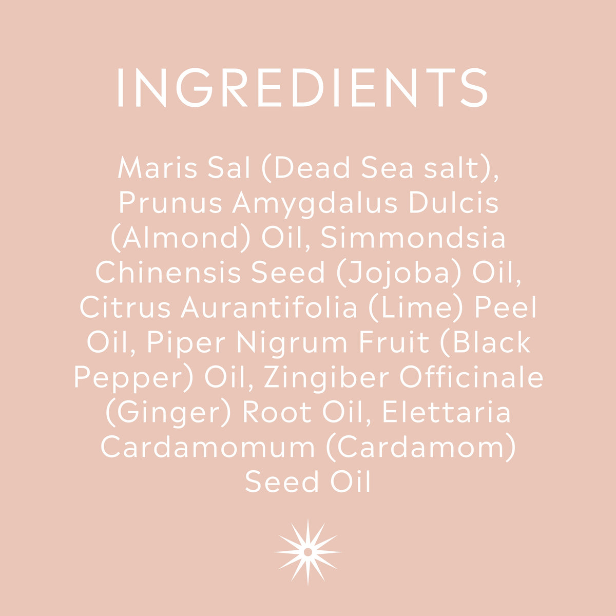 Full ingredients list for Salt + Steam Like A Boss body scrub
