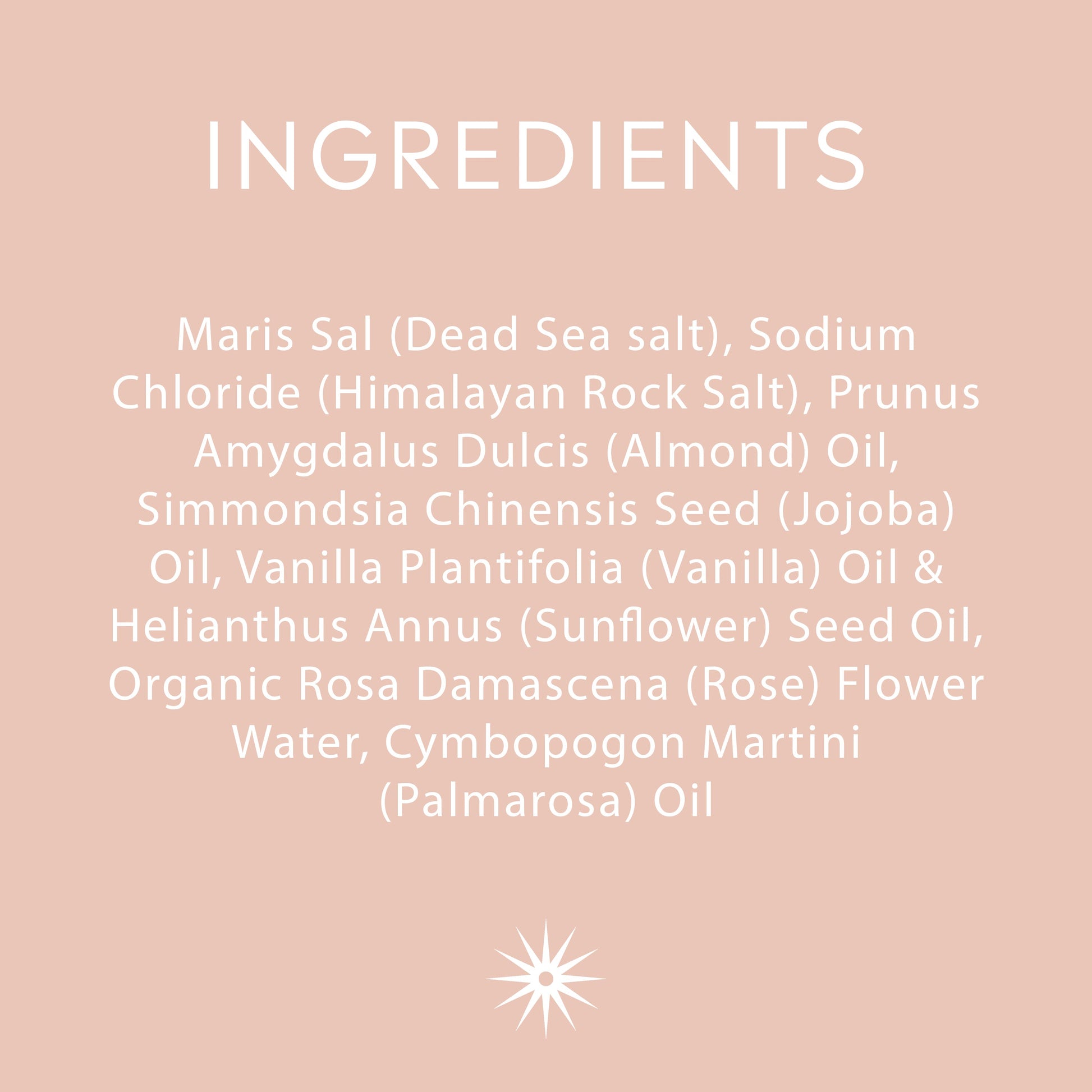 Full ingredients list for Salt + Steam Sweet Thing body scrub