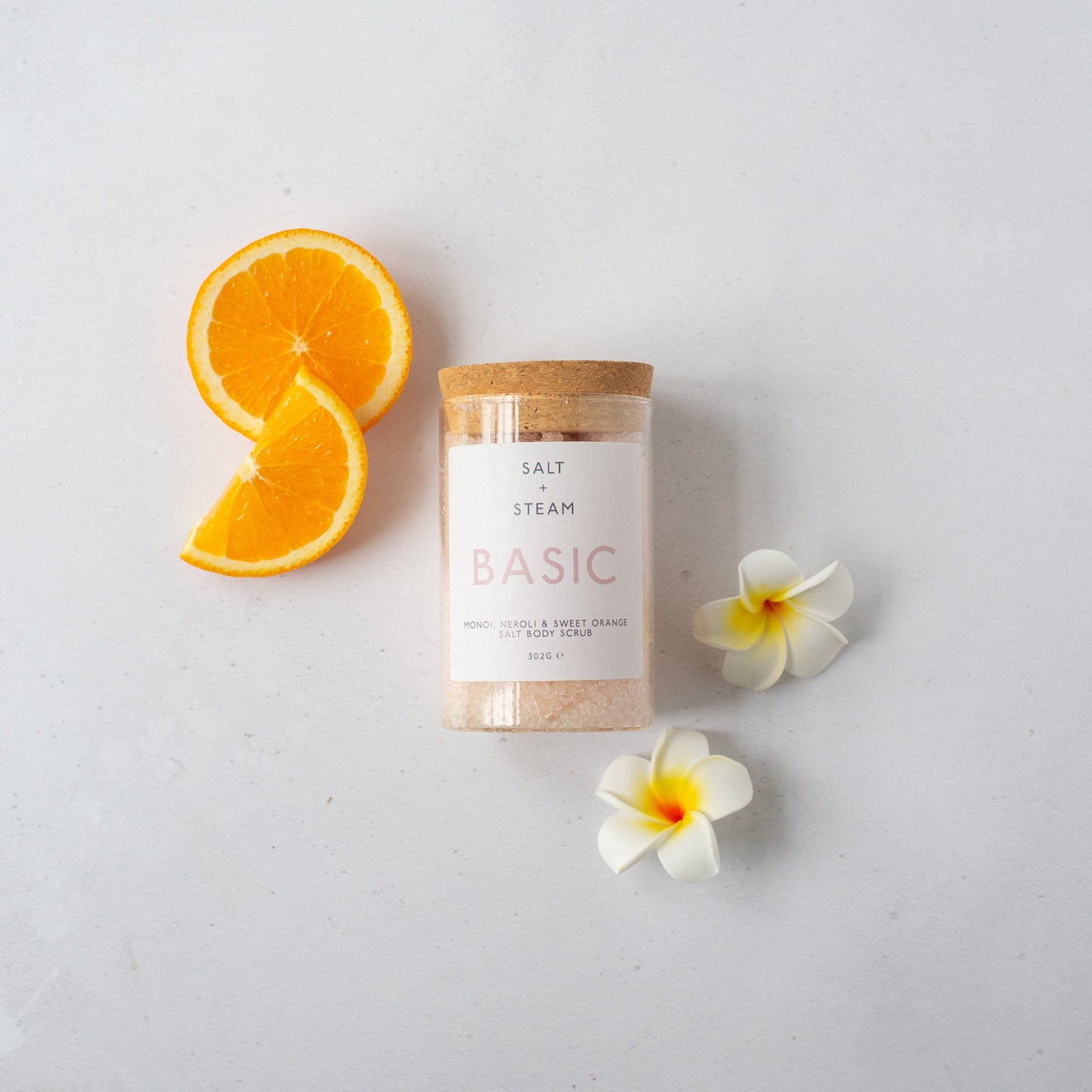 Salt + Steam Basic body scrub jar, 302g