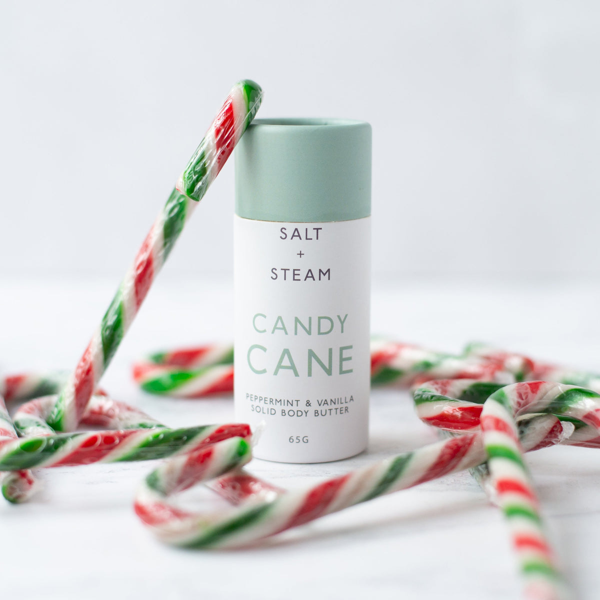 Salt + Steam Candy Cane body butter texture close-up