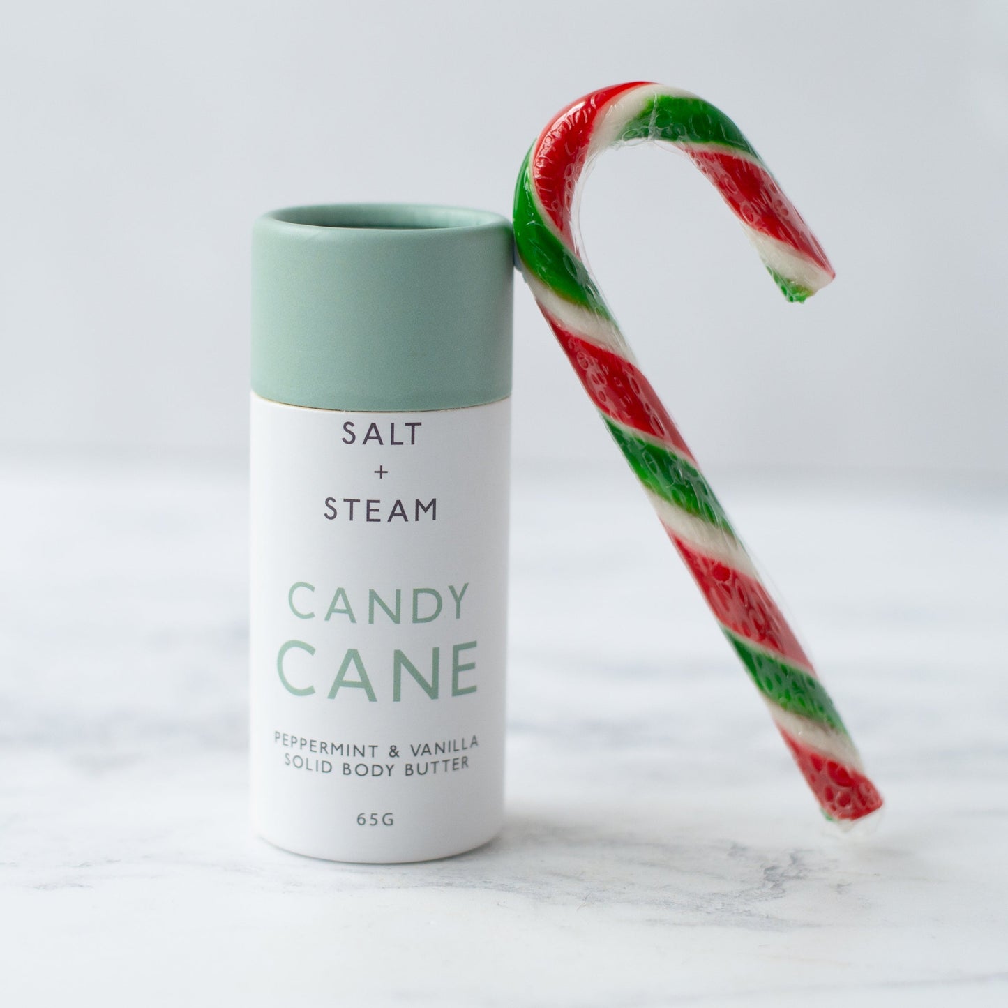 Salt + Steam body butter range including Candy Cane