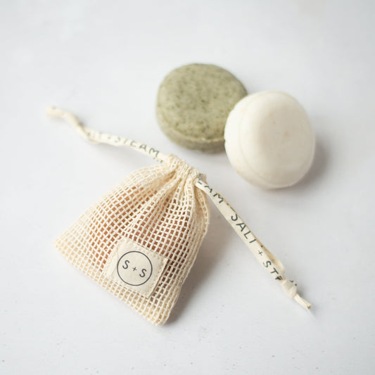 Salt + Steam cotton shampoo and conditioner bar storage bag