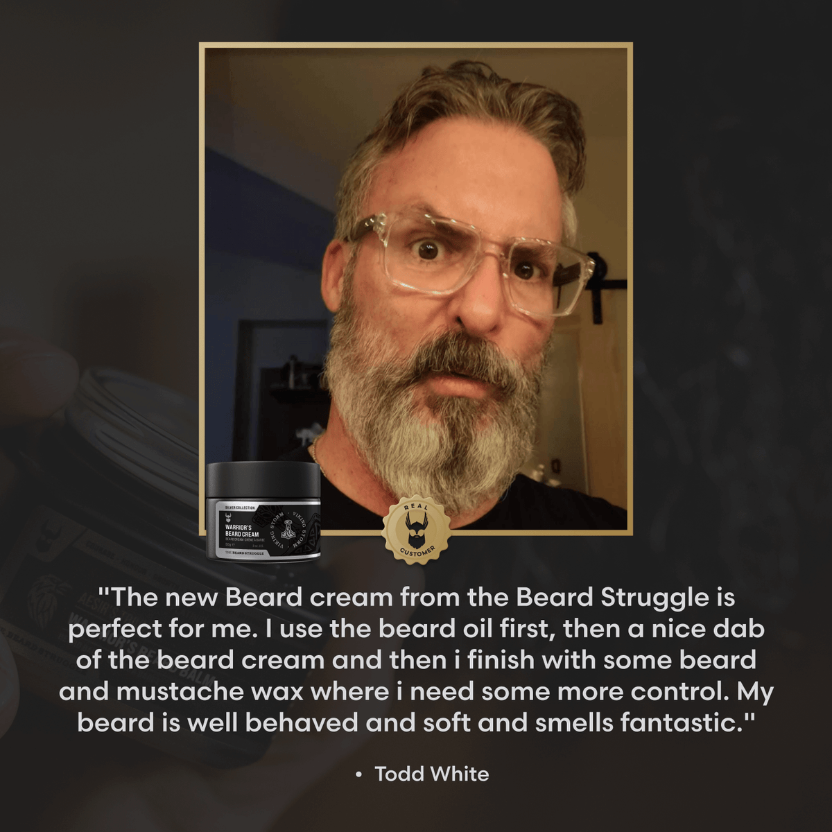 Beard cream customer testimonial