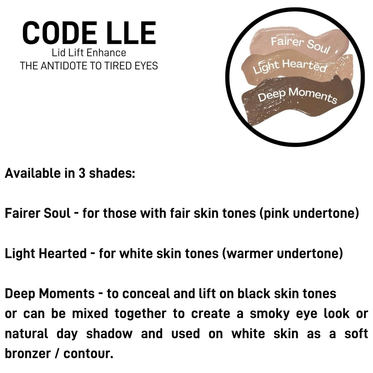 CODE LLE Lid Lift Enhance 3-in-1 Concealer, Primer & Eyeshadow