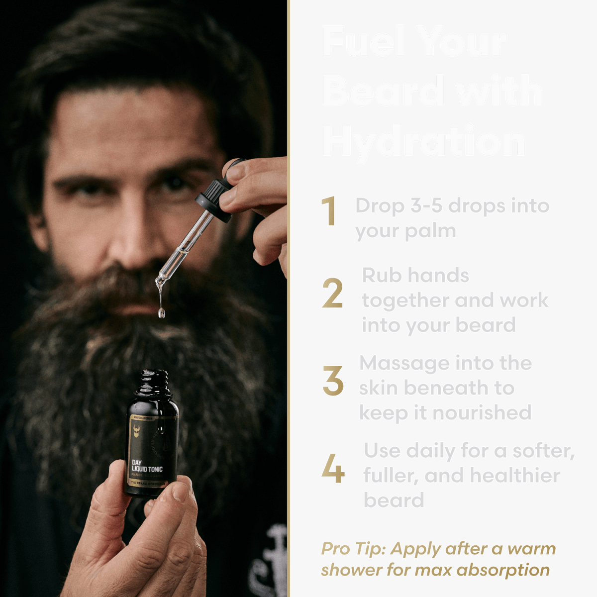 How to use day beard tonic
