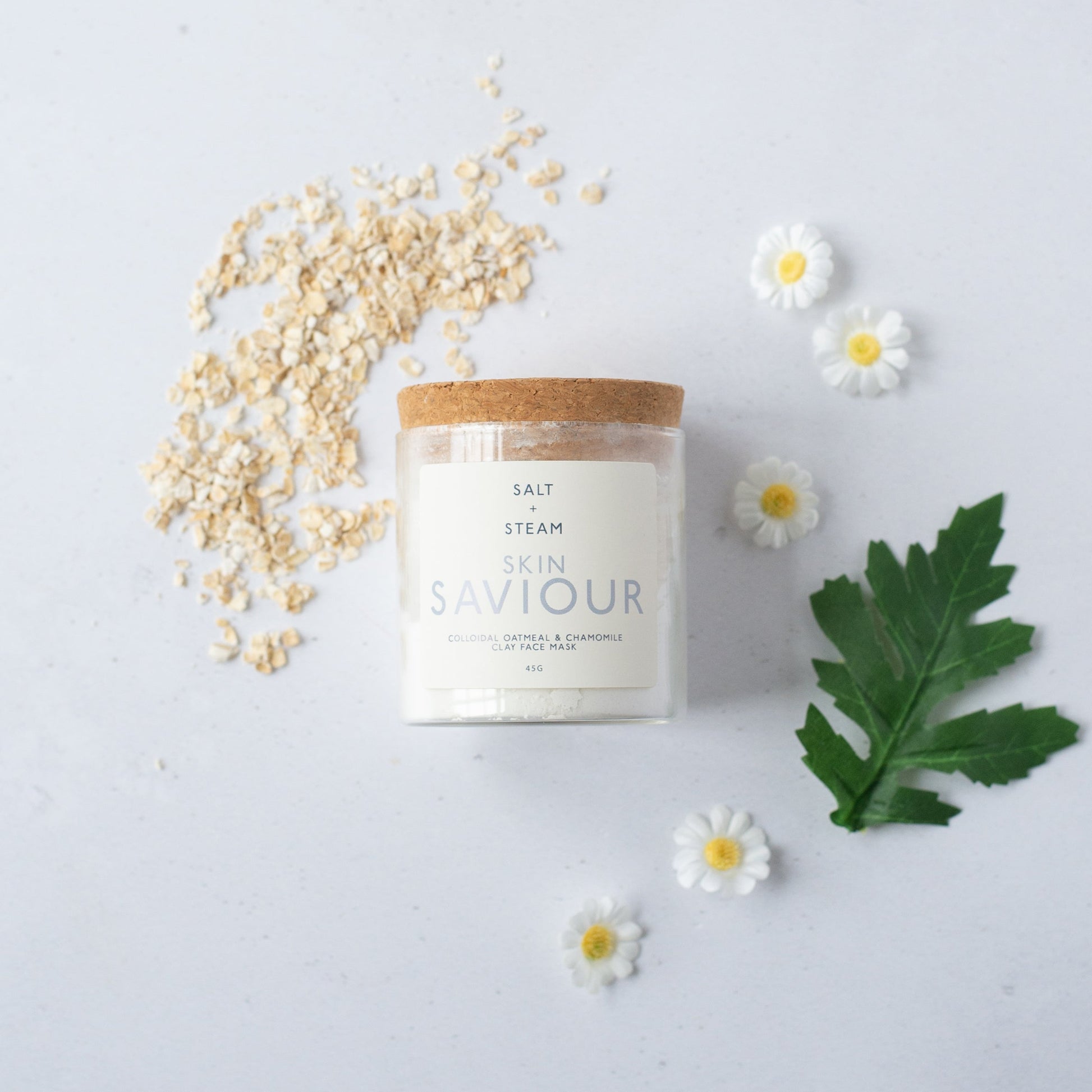 Salt + Steam Skin Saviour clay face mask jar, 45g