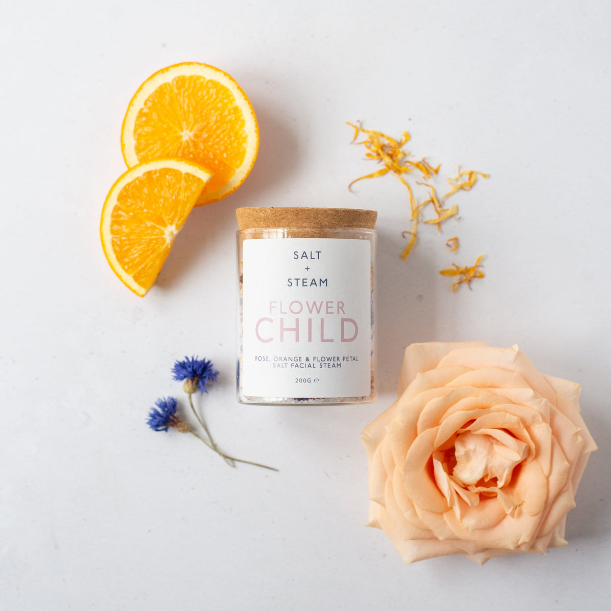 Salt + Steam Flower Child facial steam jar, 200g