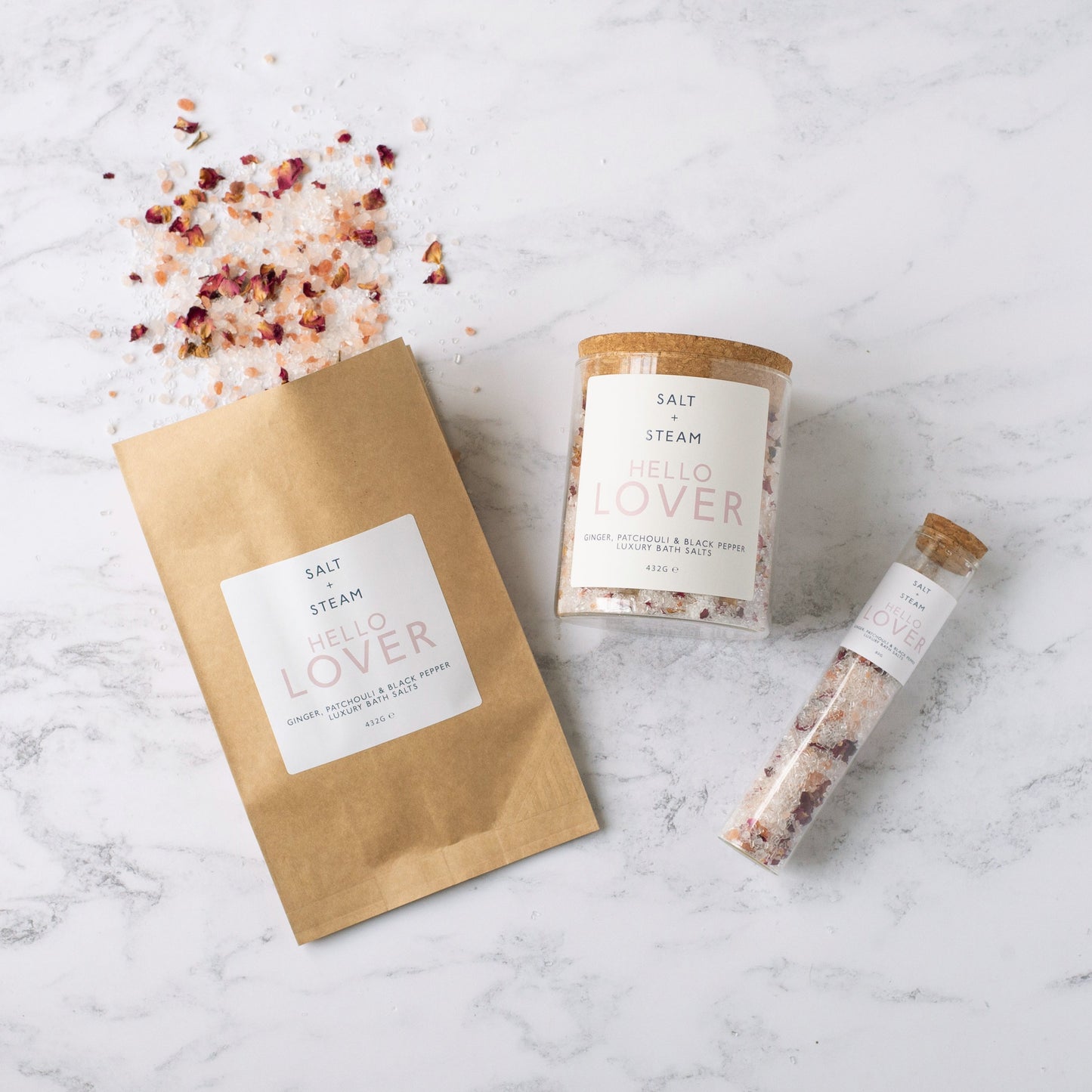 Salt + Steam bath salts range including Hello Lover