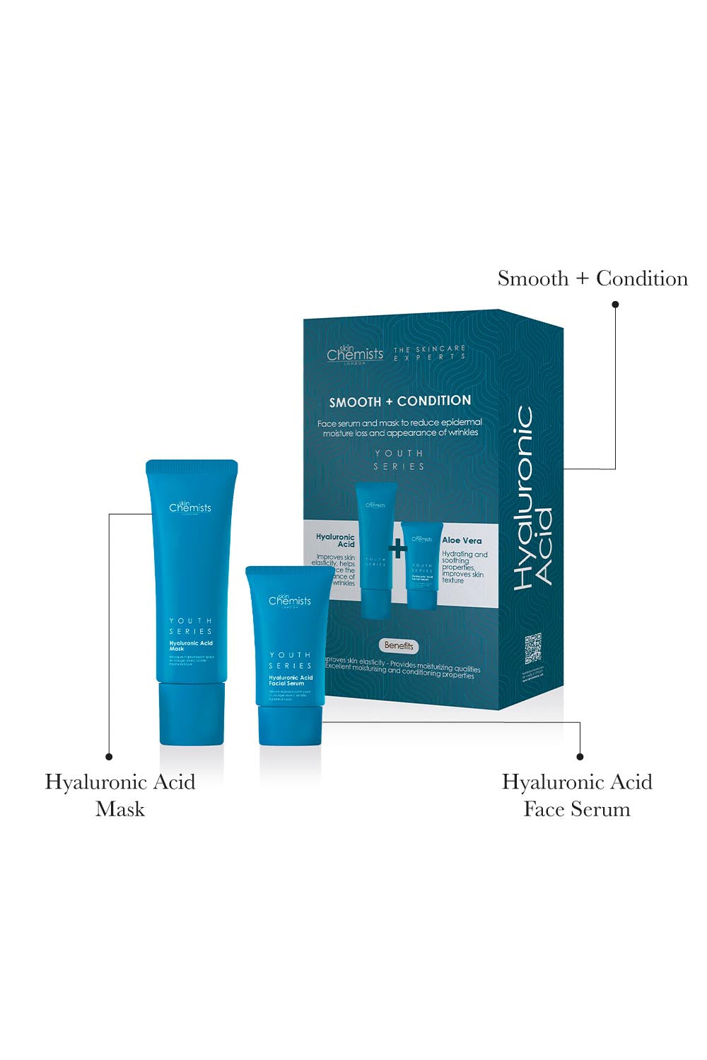 skinChemists Hyaluronic Acid Smooth & Condition Kit + Free Mask 50ml