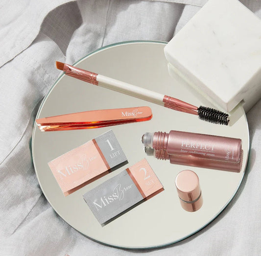 Miss Brow Home Brow Lamination Gift Set with Tools & Brow Care Serum