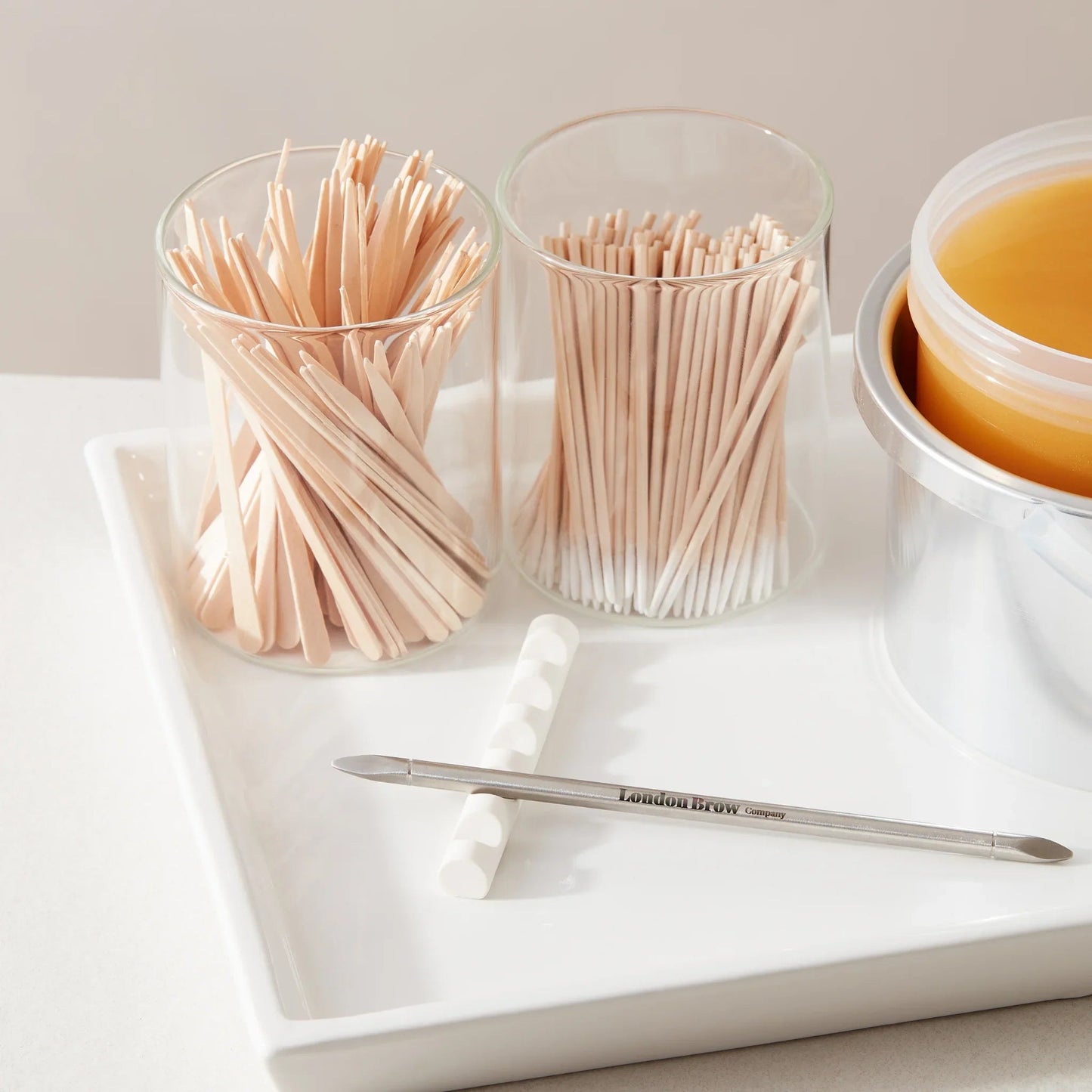 London Brow Bamboo Glass Storage Jar