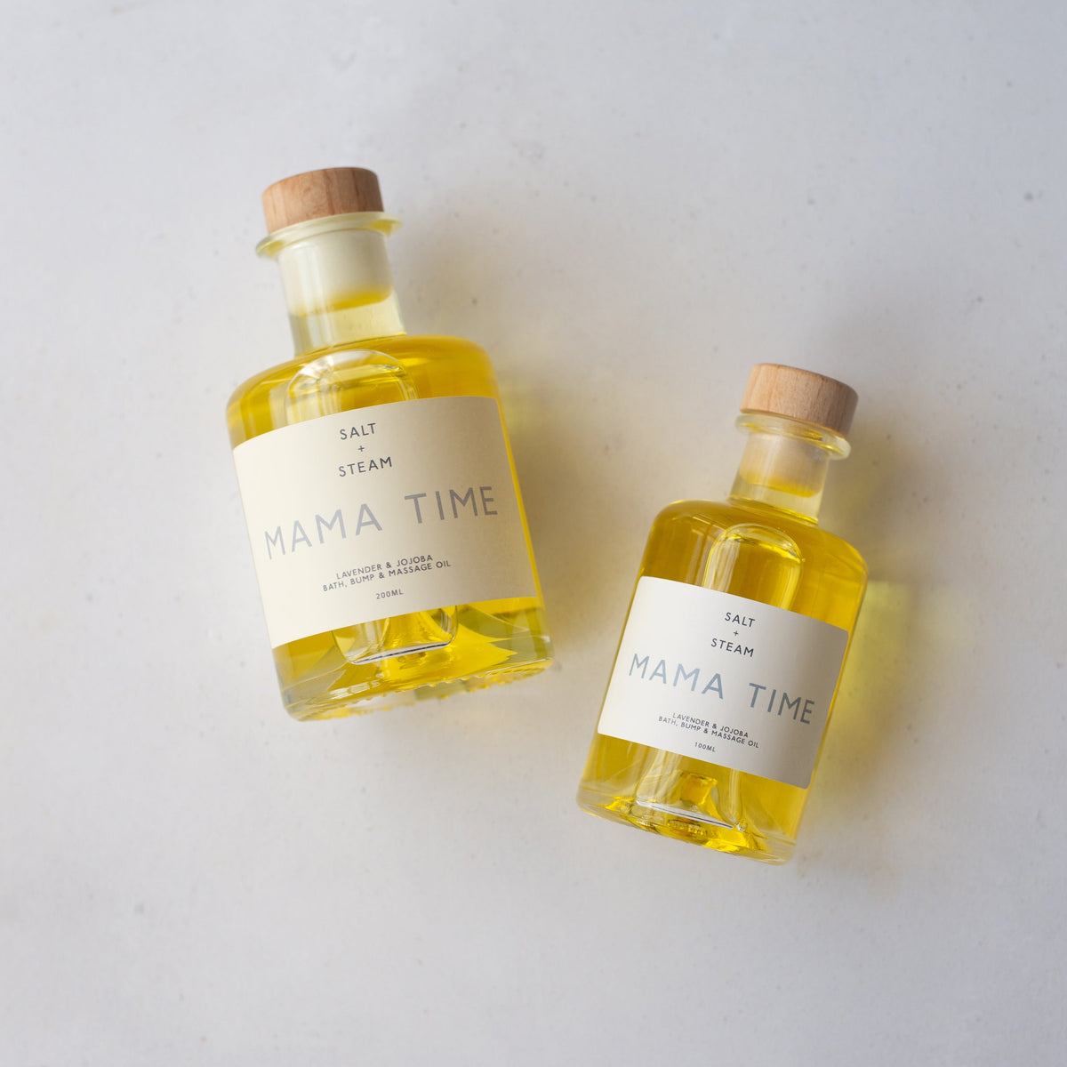 Salt + Steam Mama Time oil melting into bath water