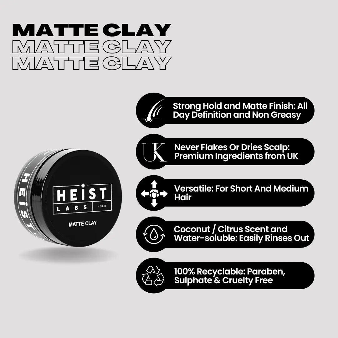 Heist Labs Matte Clay | Strong Hold & Definition 100ml