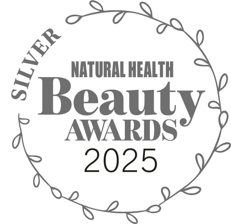 Silver Natural Health Beauty Awards 2025 logo.