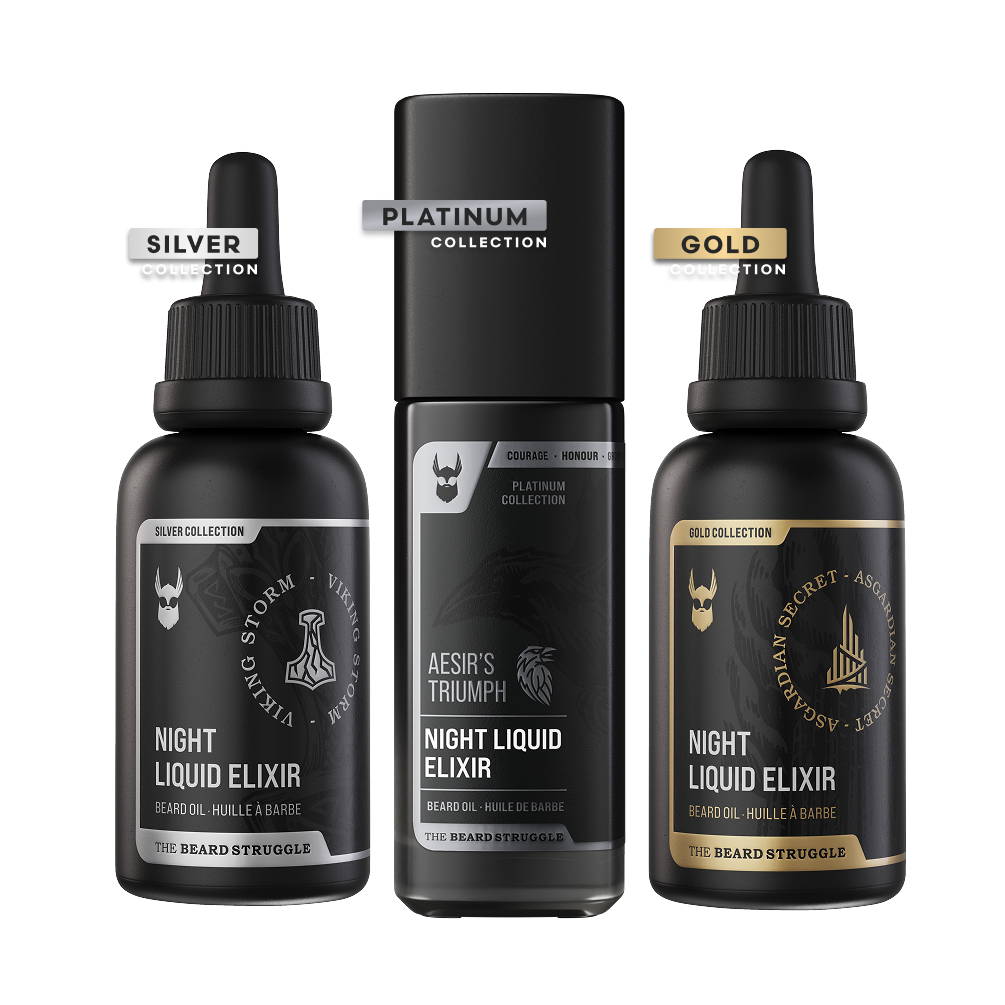 Night beard oil scent range group shot