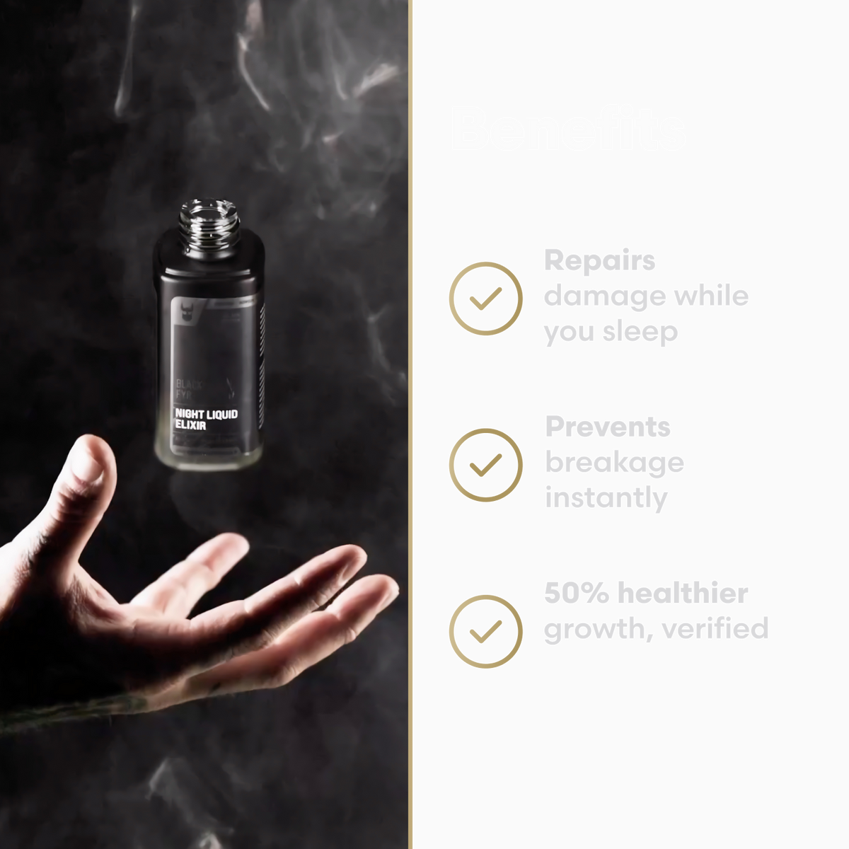 Night beard oil benefits graphic