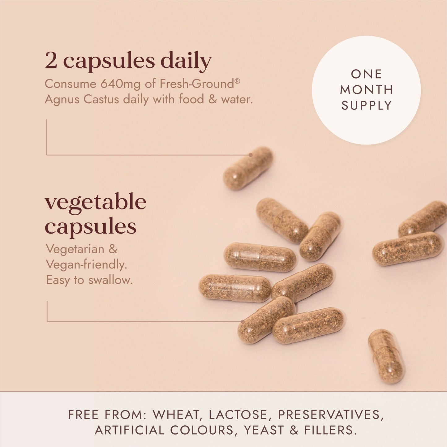 Fushi Organic Agnus Castus (Chaste Tree) Capsules 320mg | 60 Capsules