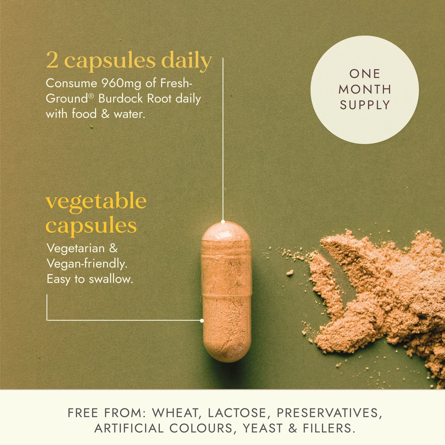 Fushi Organic Burdock Root Capsules 480mg | 60 Capsules