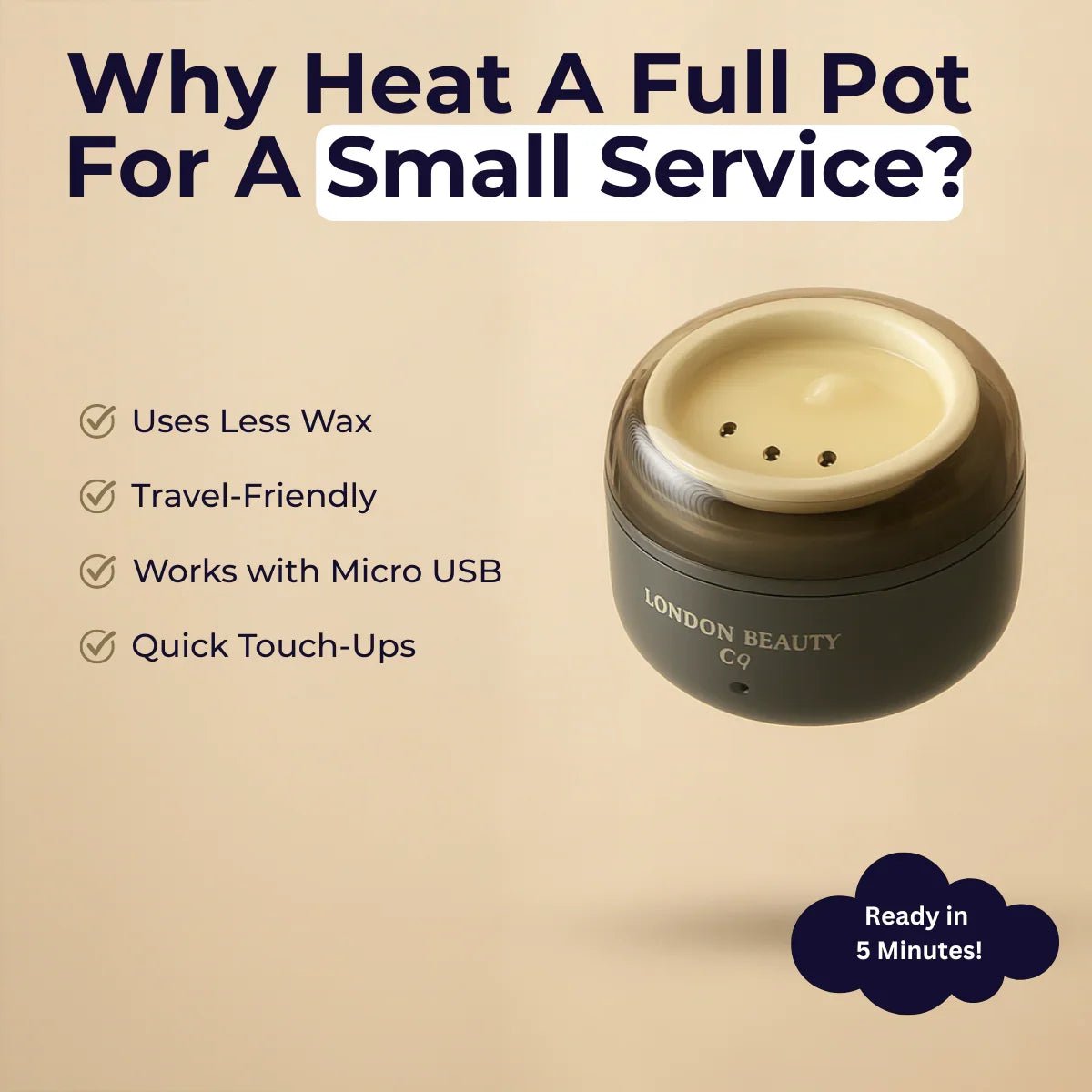 London Brow Mini Professional USB Wax Heater