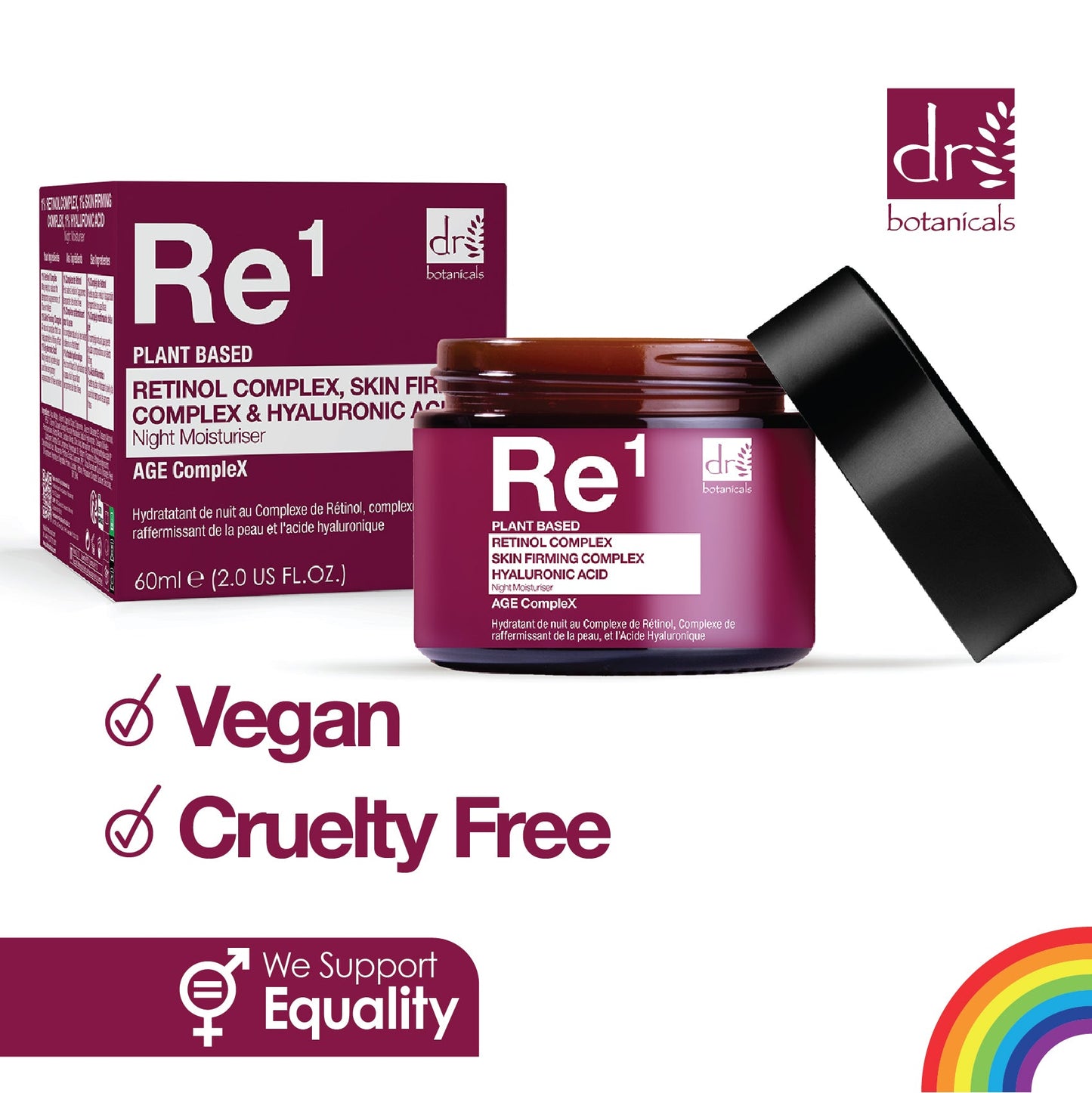 Dr Botanicals Retinol 1%, Skin Firming & HA 1% Night Moisturiser 60ml