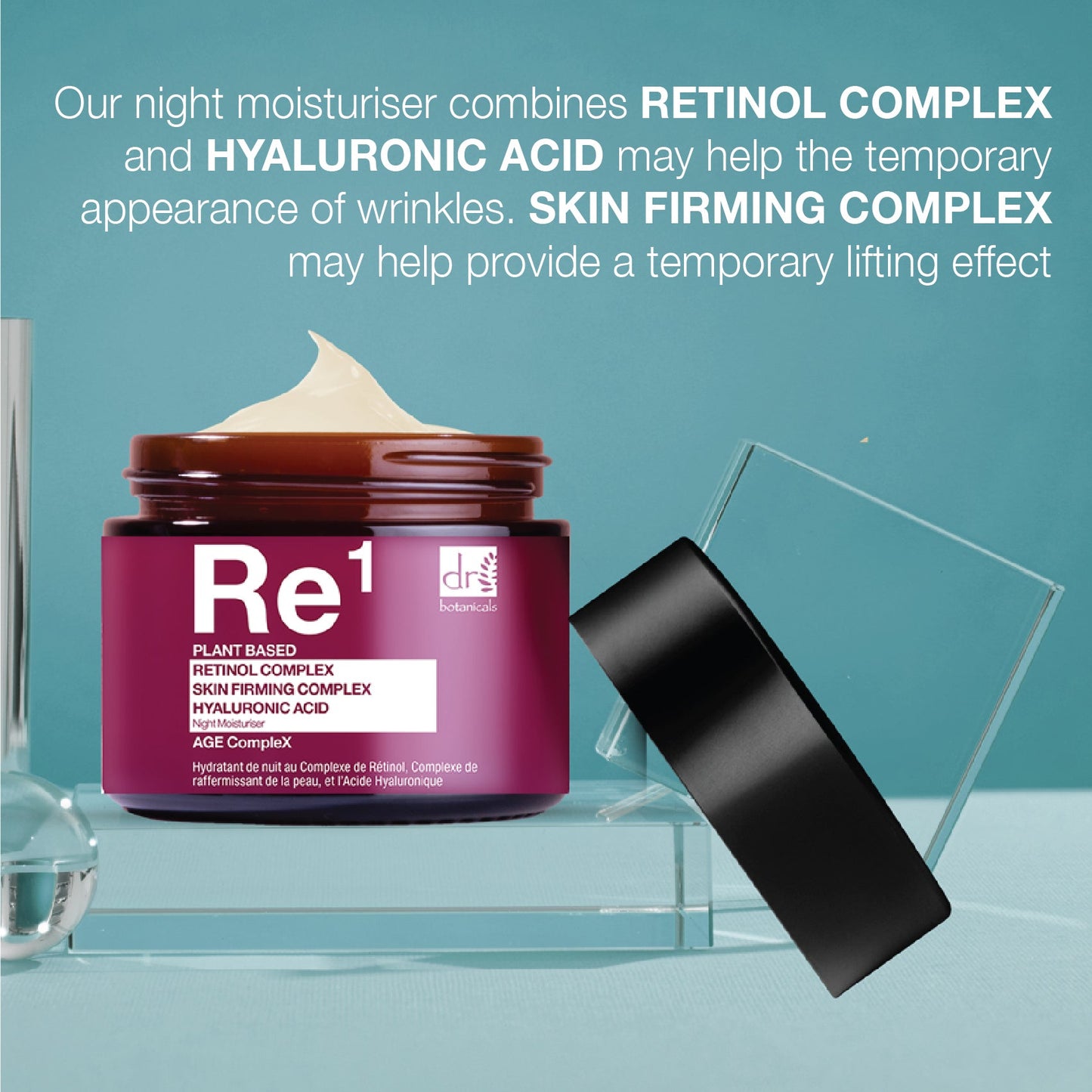 Dr Botanicals Retinol 1%, Skin Firming & HA 1% Night Moisturiser 60ml