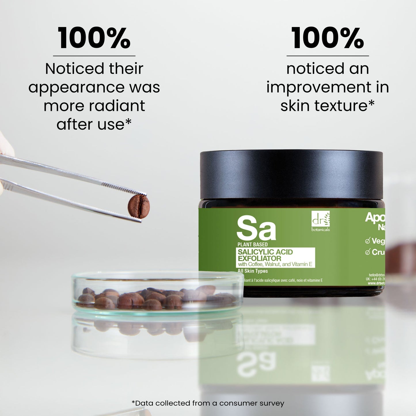 Dr Botanicals Salicylic Acid Exfoliator with Coffee, Walnut & Vitamin E 60ml