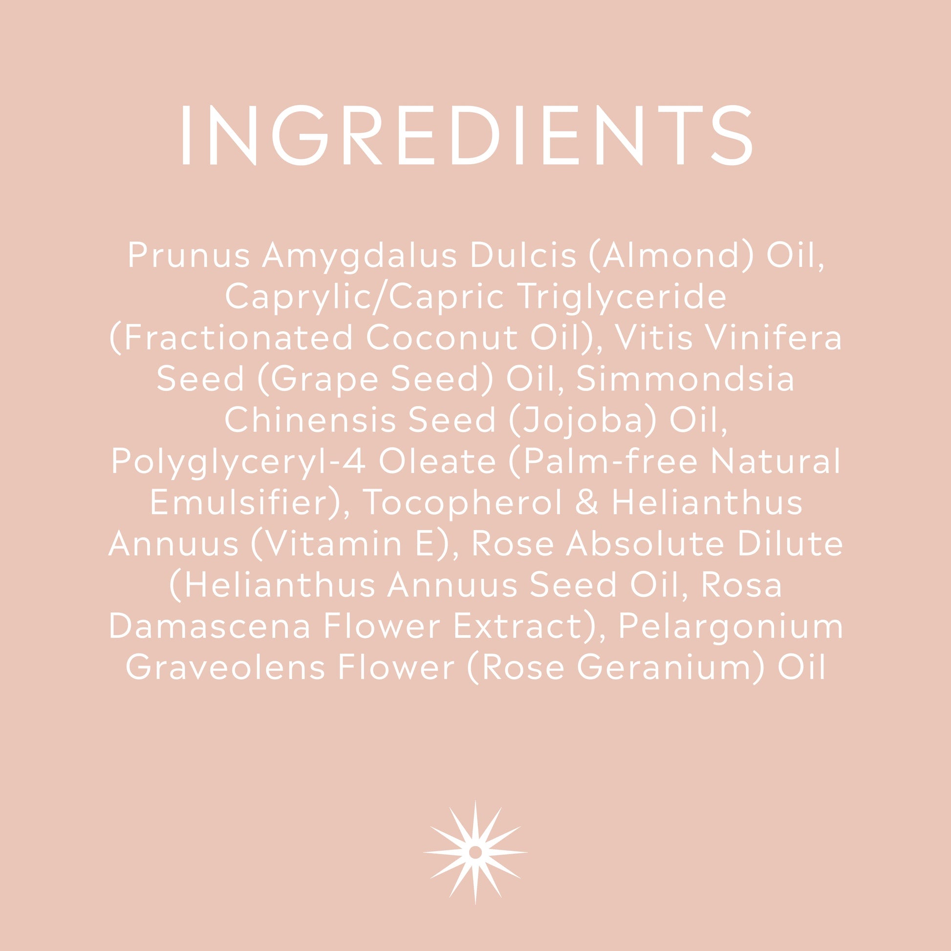 Full ingredients list for Salt + Steam Rose Tinted bath oil