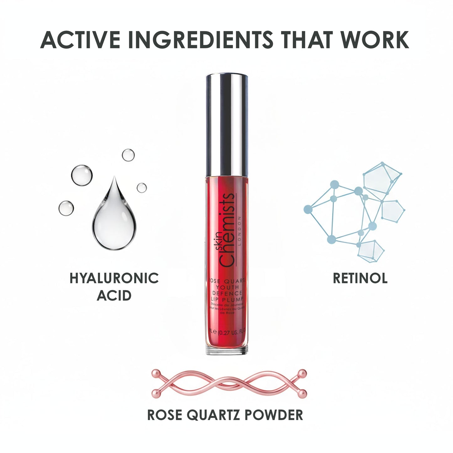 skinChemists Rose Quartz Youth Defence Lip Plump 8ml