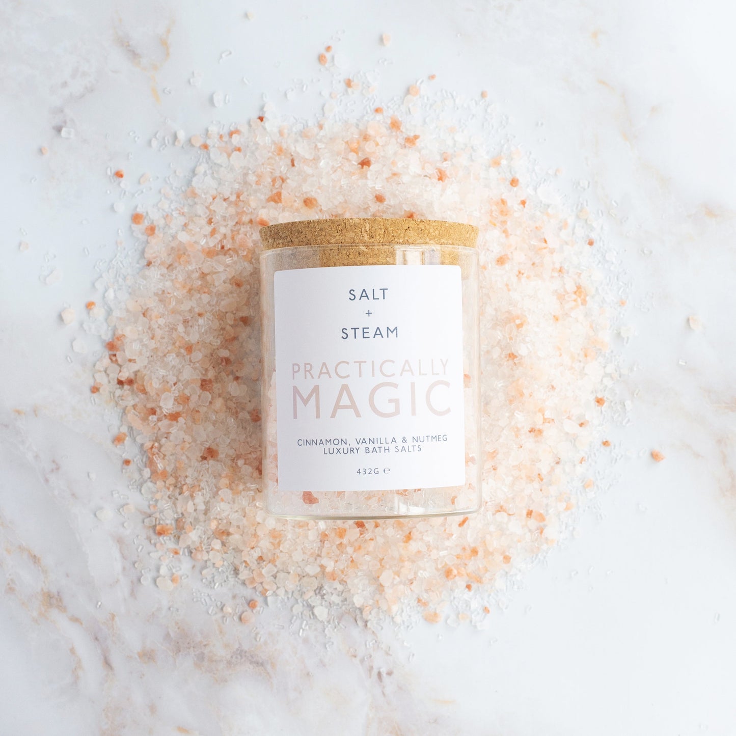 Salt + Steam bath salts range including Practically Magic