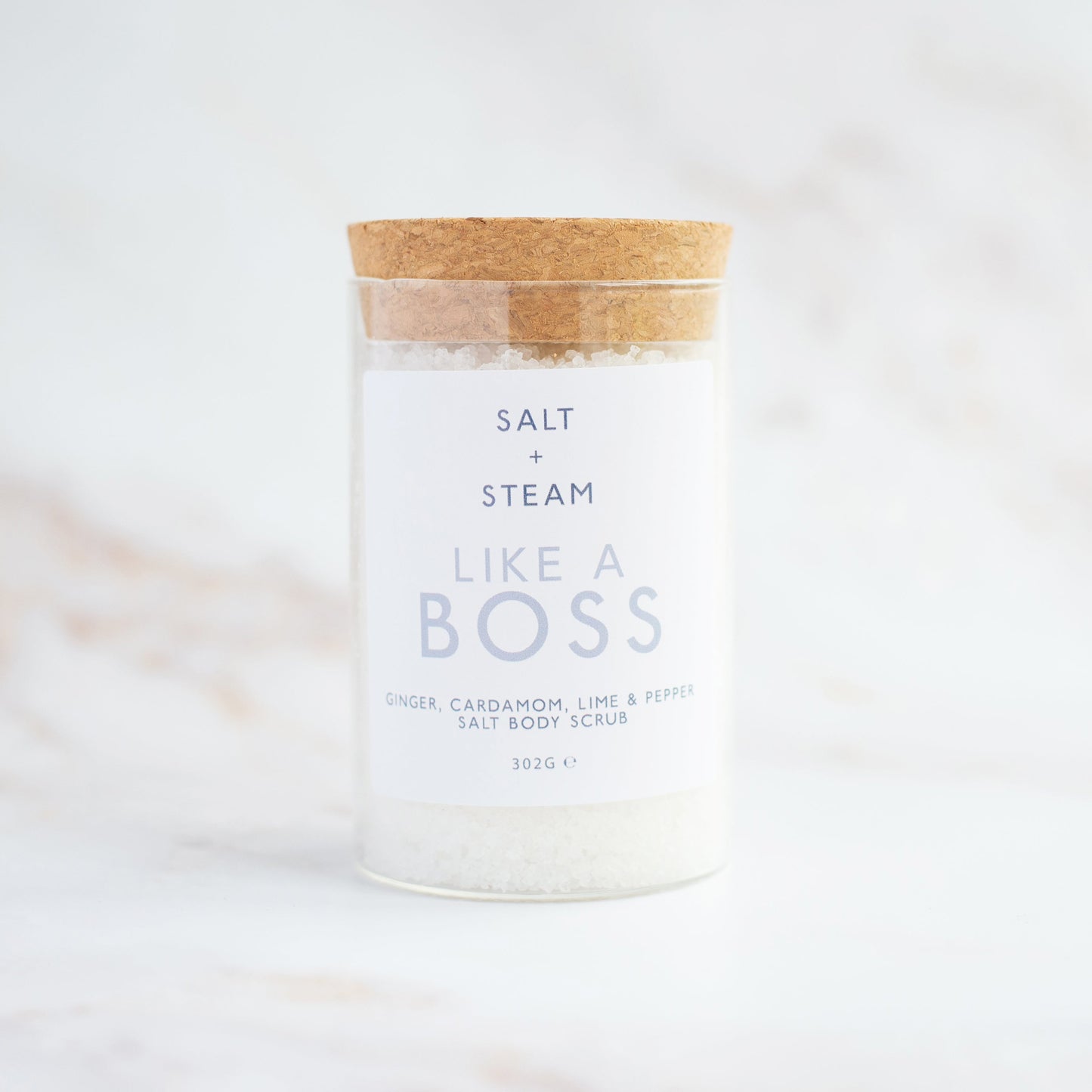 Close-up of Salt + Steam Like A Boss body scrub texture