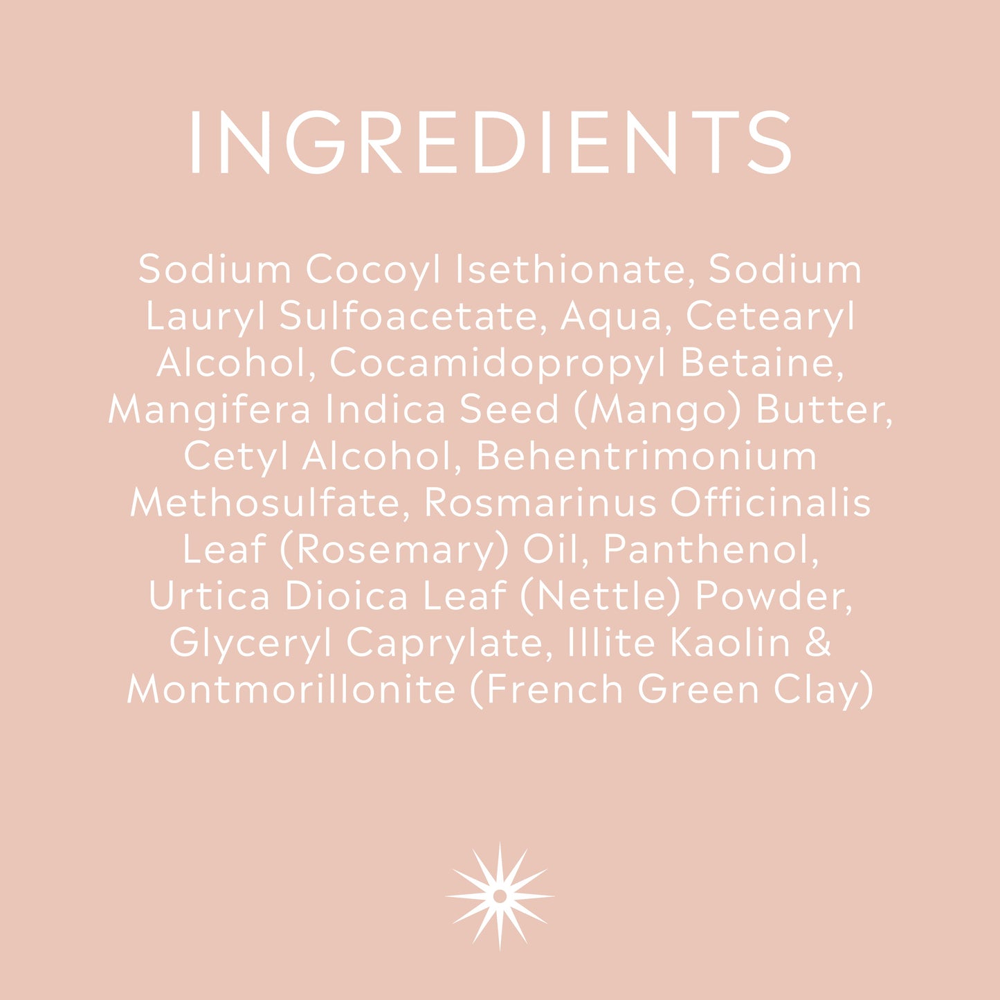 Full ingredients list for Salt + Steam Green Gardens Shampoo Bar
