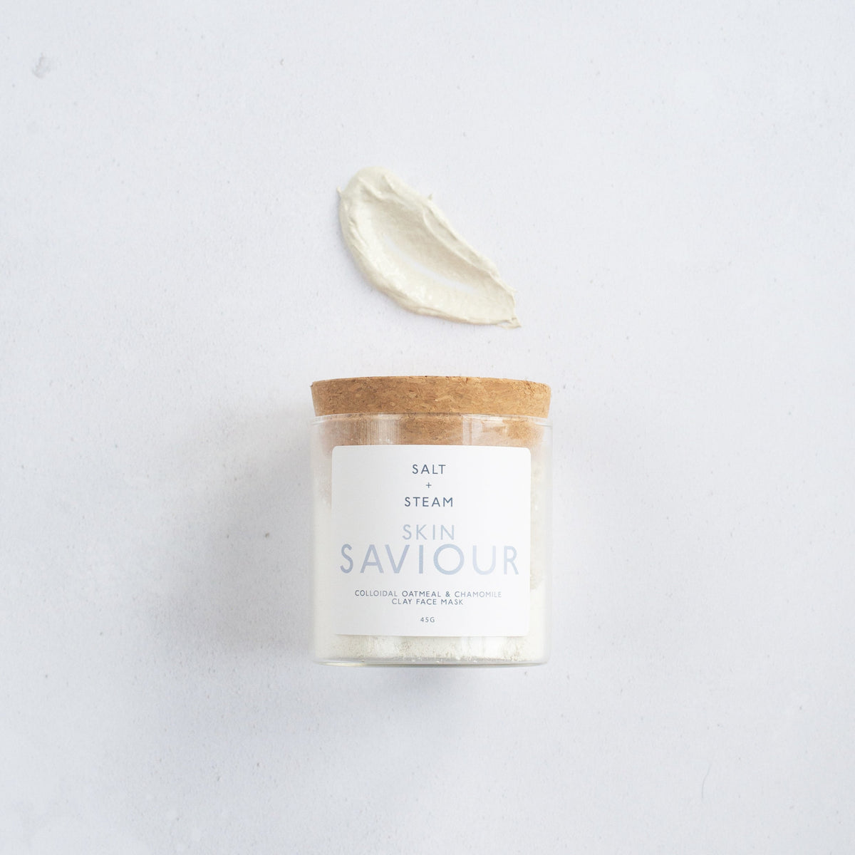 Salt + Steam Skin Saviour clay mask powder mixed into a paste