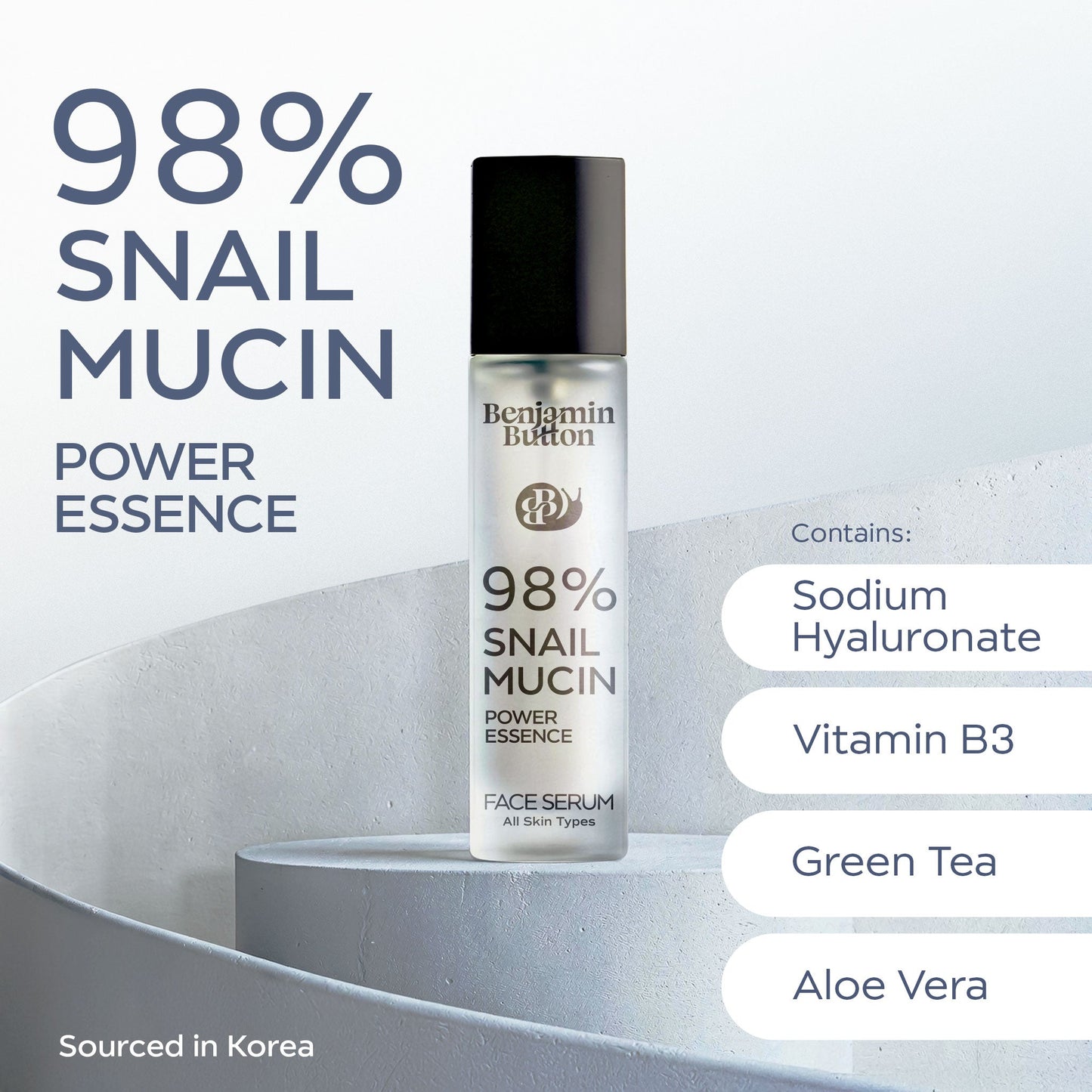 Benjamin Button 98% Snail Mucin Hydrating Face Serum 100ml