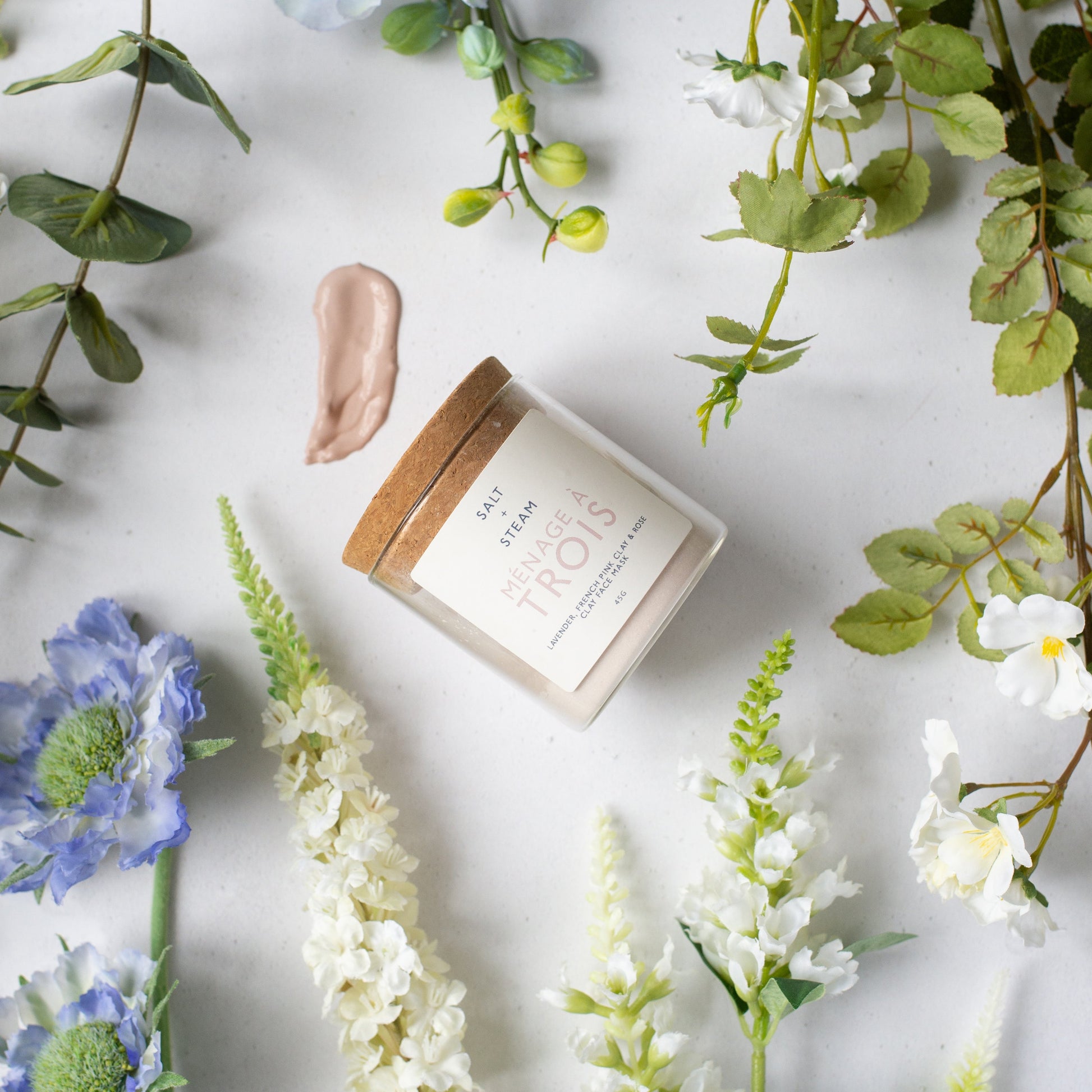 Salt + Steam Spring Facial Gift Set contents laid out