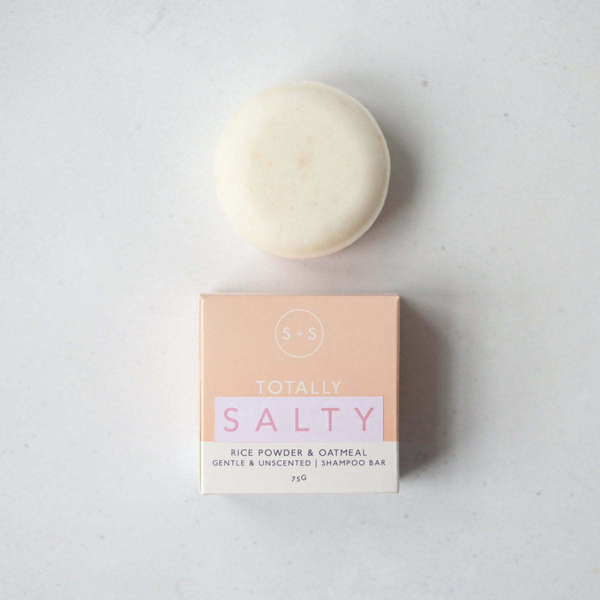 Salt + Steam Totally Salty unscented shampoo bar, 75g