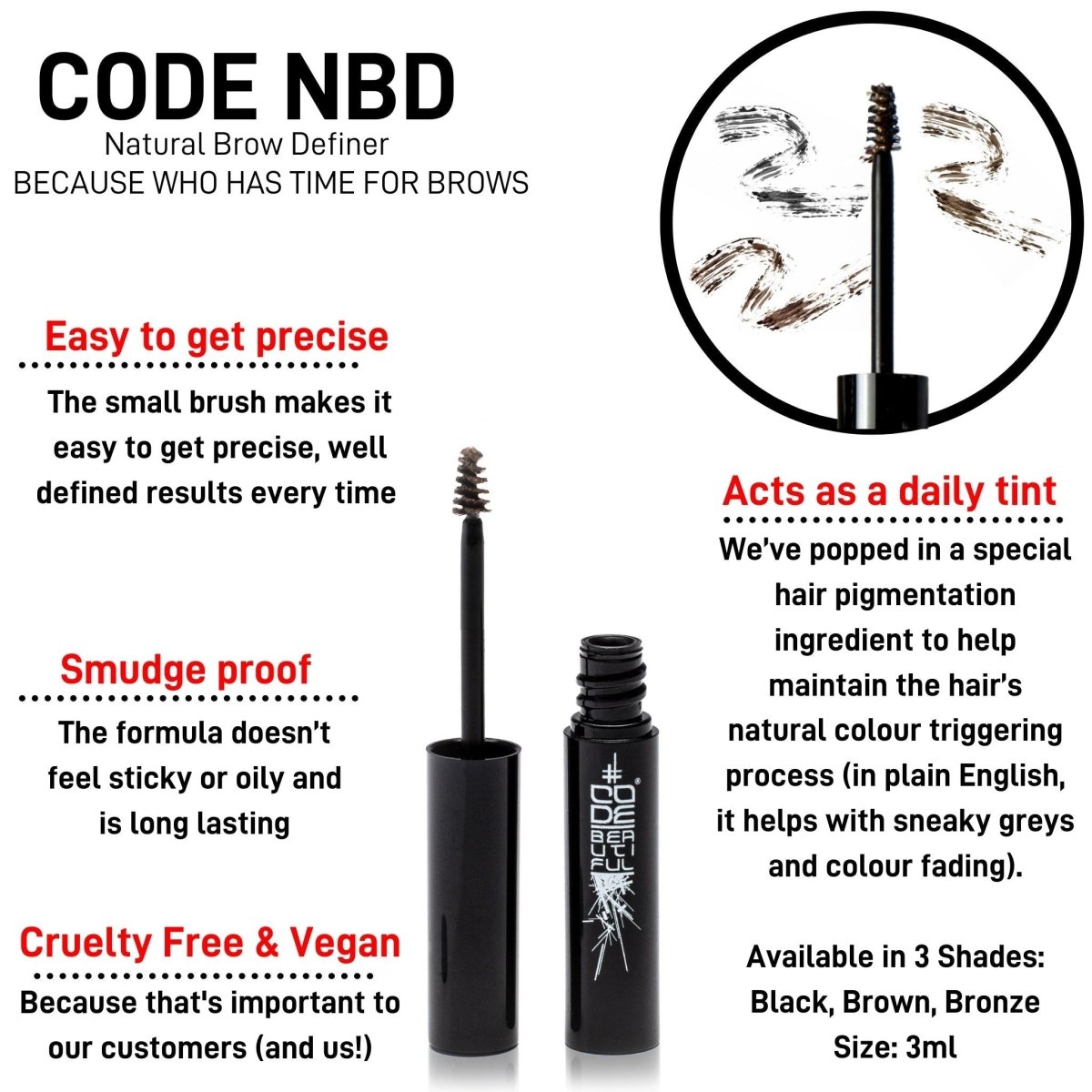 CODE NBD Natural Brow Definer Eyebrow Gel