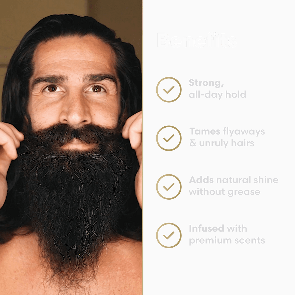 Clear mustache wax benefits graphic
